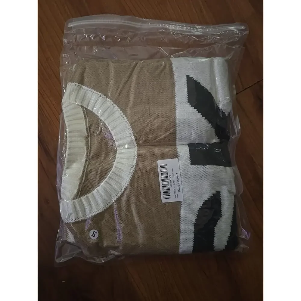 Oversized Sweater for Women Fall Knit Fashion Crewneck Long Sleeve SZ SMALL - Picture 7 of 7